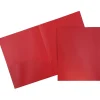 Pocket Folders|JAM Paper POP 2-Pocket Plastic Presentation Folder, Red, 6/Pack (382EREDD)