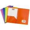 Pocket Folders|JAM Paper POP 2-Pocket Plastic Folders, Multicolored, Assorted Primary, 12/Pack (382ECBGYPOFUA)
