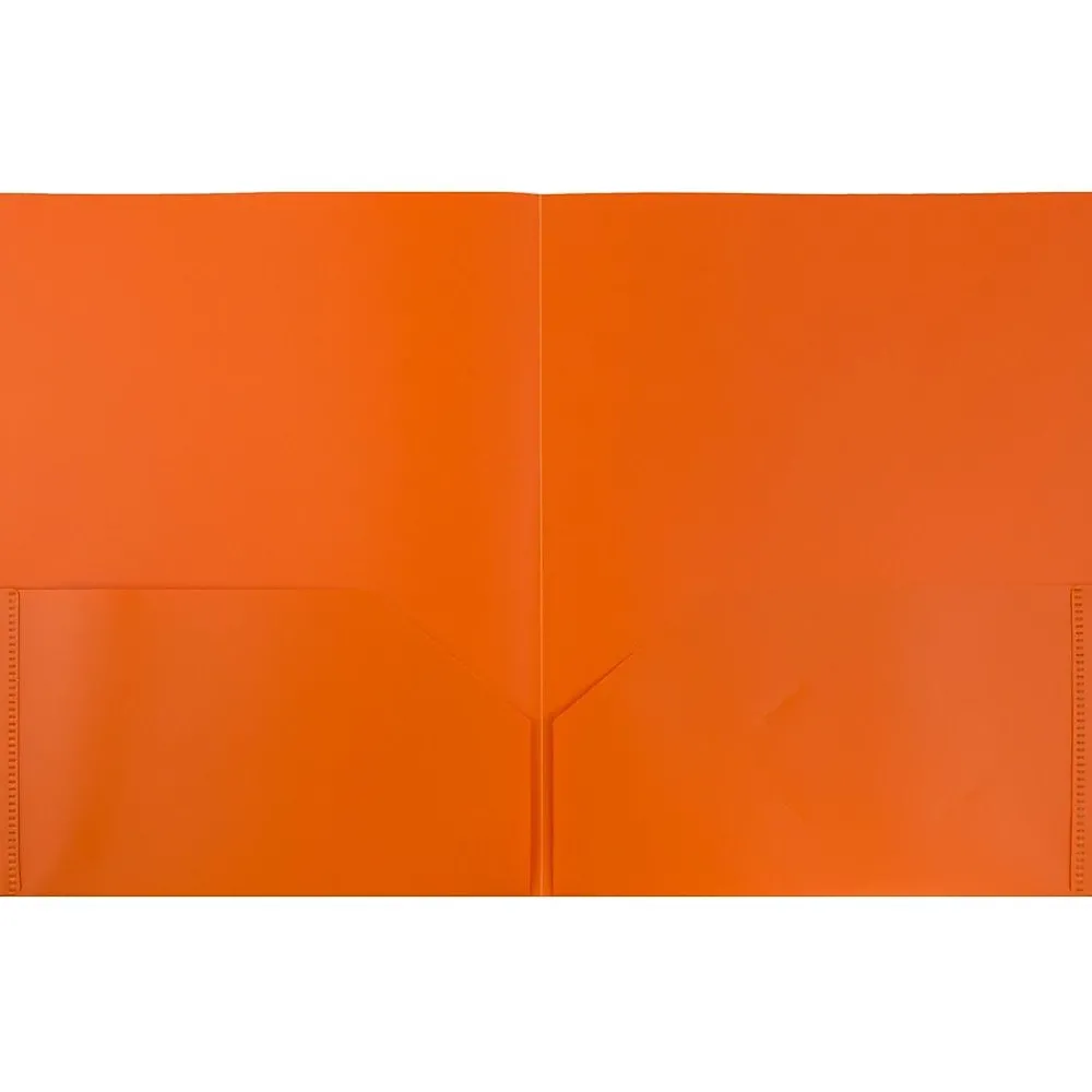 Pocket Folders|JAM Paper POP Two-Pocket Plastic Folders, , 6/Pack (382Eord) Orange