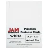 Business Cards*JAM Paper ® Printable Business Cards, 3 1/2 x 2, White Vellum, 100/Pack (22130975)