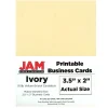 Business Cards*JAM Paper ® Printable Business Cards, 3 1/2 x 2, Ivory Vellum, 100/Pack (22130976)