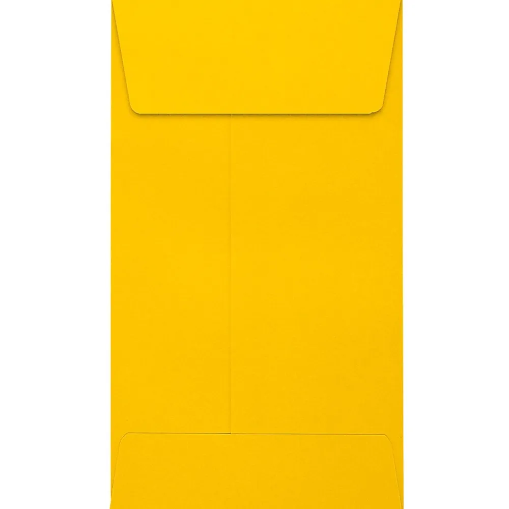 Best JAM Paper Self Seal #5 1/2 Coin Envelopes, 3 1/8" x 5 1/2", Sunflower Yellow, 50/Pack (LUX-512CO-12-50)