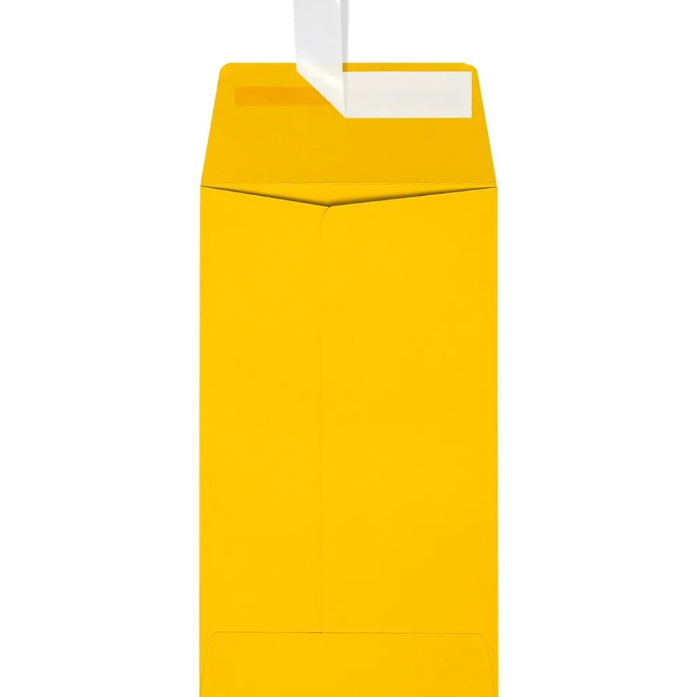 Best JAM Paper Self Seal #5 1/2 Coin Envelopes, 3 1/8" x 5 1/2", Sunflower Yellow, 50/Pack (LUX-512CO-12-50)