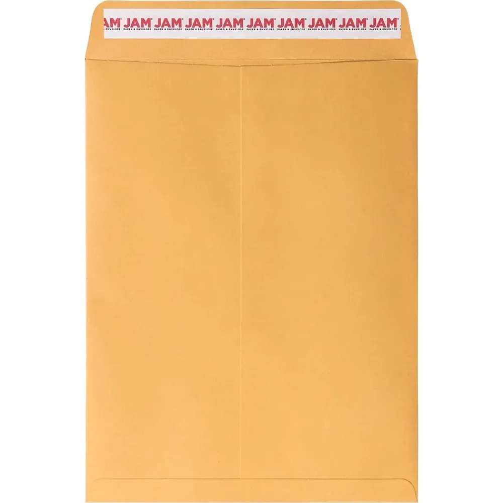 JAM Paper Self Seal Catalog Envelope, 9" x 12", Brown Kraft Manila, 100/Pack (13034231D)