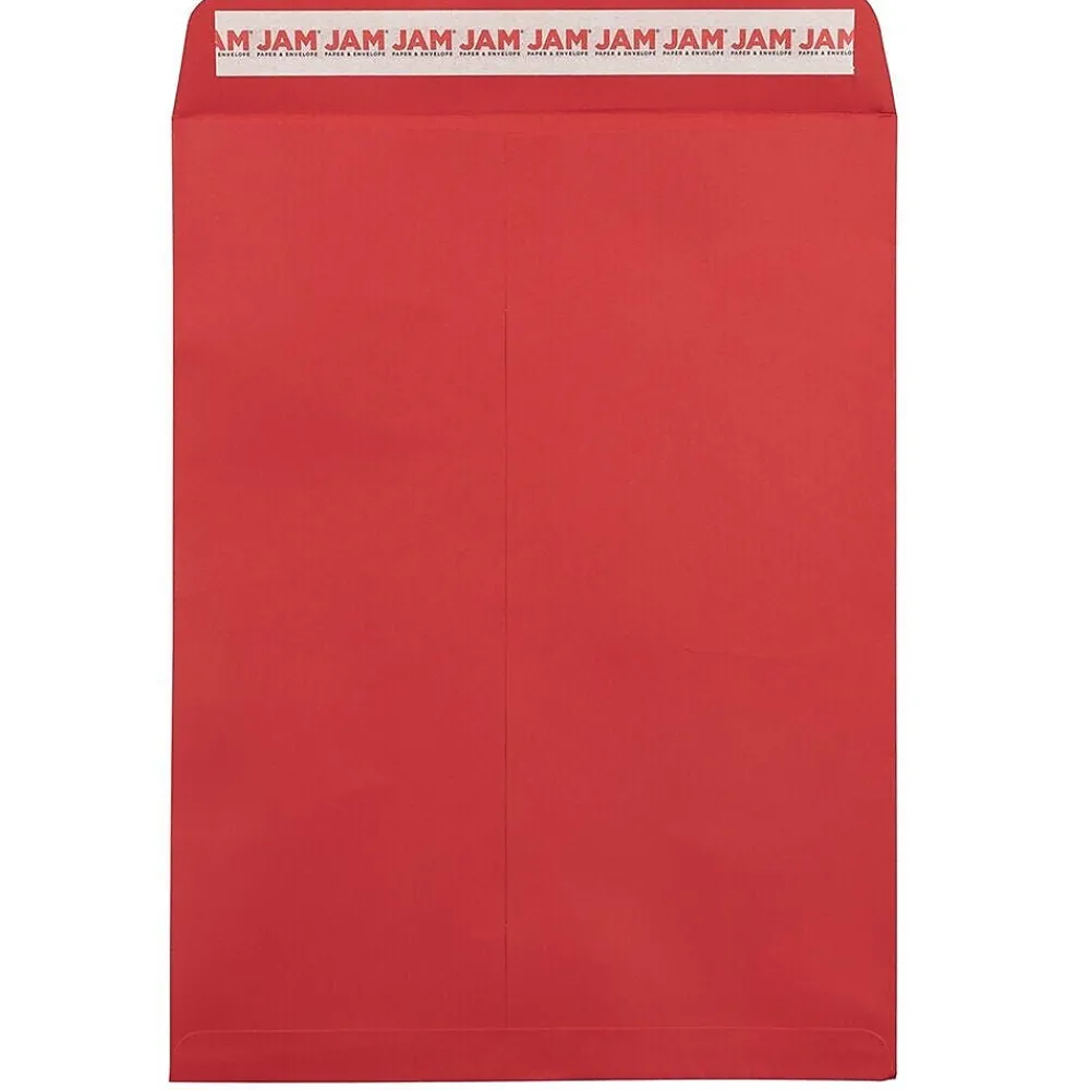 Sale JAM Paper Self Seal Catalog Envelope, 9" x 12", Red, 50/Pack (188447598I)