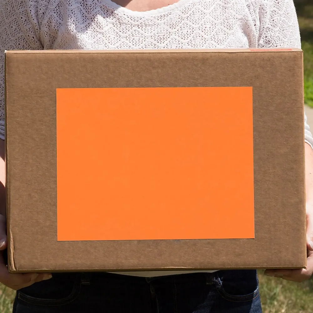 Outlet JAM Paper Shipping Labels, 8-1/2" x 11", , 1 Label/Sheet, 10 Labels/Pack (337628612) Orange