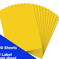 JAM Paper Shipping Labels, 8 1/2" x 11", , 1 Label/Sheet, 10 Labels/Pack (337628610) Yellow