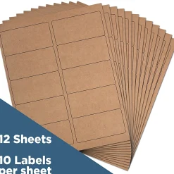 Discount JAM Paper Shipping Labels, 2" x 4", , 10 Labels/Sheet, 12 Sheets/Pack (4513703) Brown Kraft
