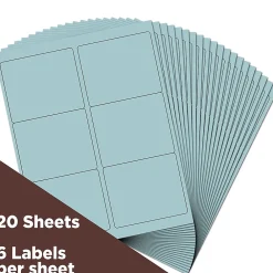 Hot JAM Paper Shipping Labels, 3 3/8" x 4", , 6 Labels/Sheet, 20 Sheets/Pack (4052898) Baby Blue