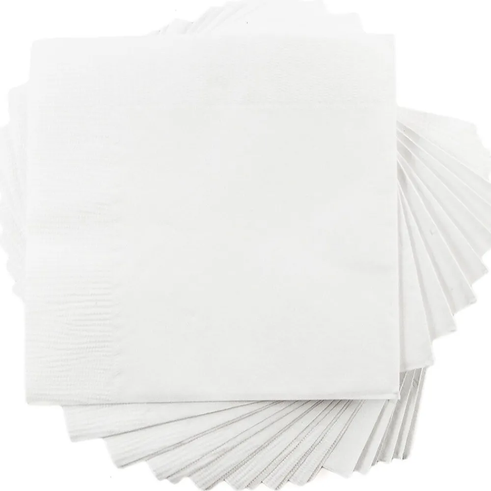 JAM Paper Small Beverage Napkins, 2-Ply, White, 600/Box (5255620731b)