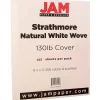 Card Stock*JAM Paper Strathmore 130 lb. Cardstock Paper, 8.5" x 11", Natural White, 125 Sheets/Ream (1196724B)