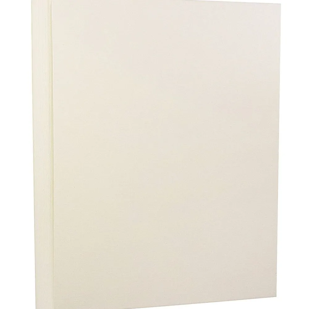 Resume Paper*JAM Paper ® Strathmore 24lb Paper, 8.5 x 11, Natural White Linen, 100 Sheets/Pack (143530)