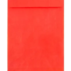 New JAM Paper Tear-Proof Open End Catalog Envelopes, 10" x 13", Red, 25/Pack (V021383)