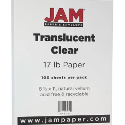 Multipurpose Paper*JAM Paper Translucent Vellum 8.5" x 11" Multipurpose Paper, 17 lbs., 100 Brightness, 500 Sheets/Ream (1379)