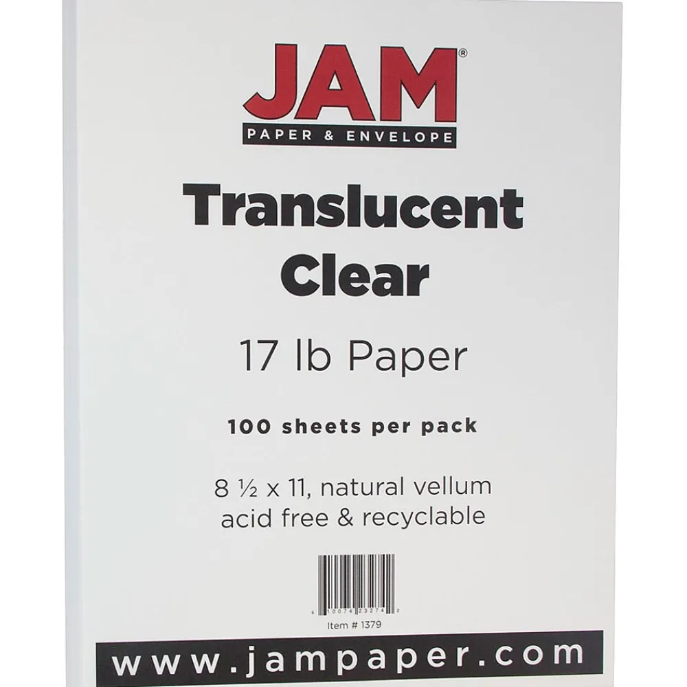 Multipurpose Paper*JAM Paper Translucent Vellum 8.5" x 11" Multipurpose Paper, 17 lbs., 100 Brightness, 500 Sheets/Ream (1379)