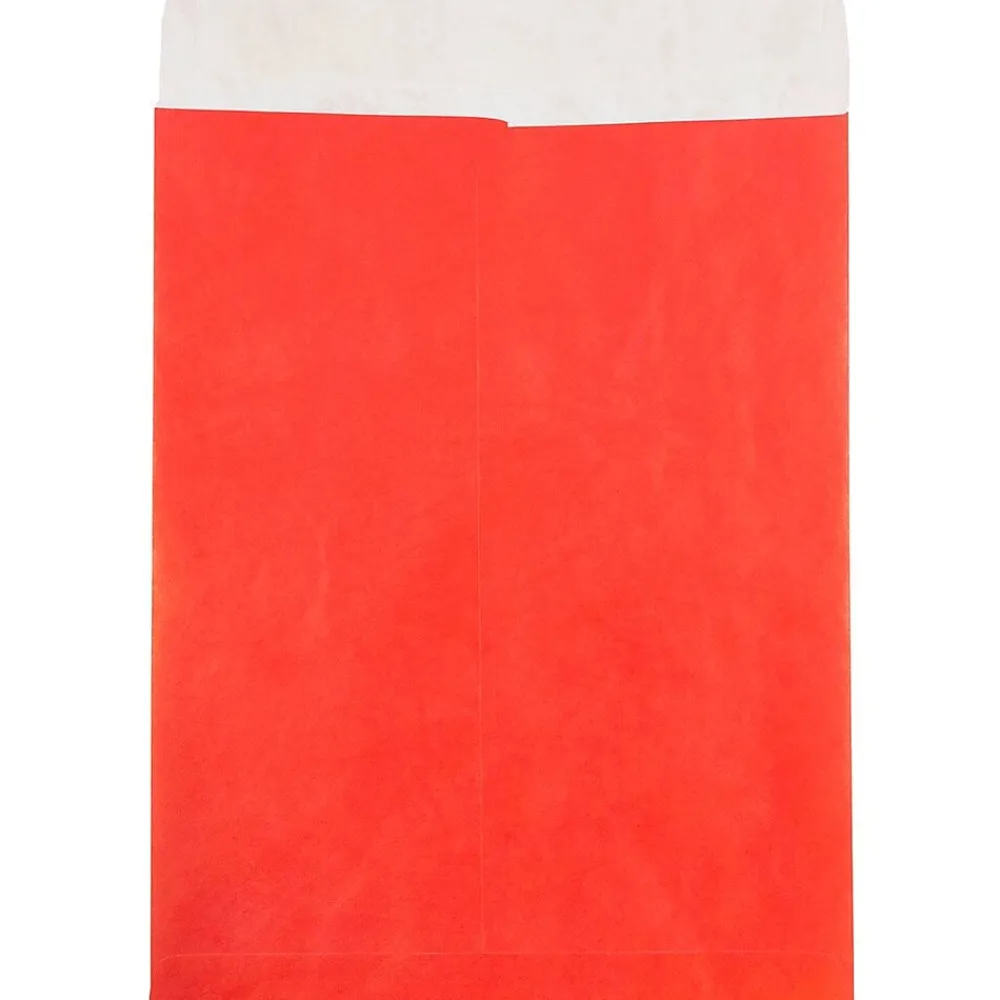 Clearance JAM Paper Tyvek Open End Open End #13 Catalog Envelope, 10" x 13", Red, 10/Pack (V021383B)