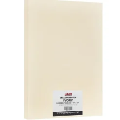Card Stock*JAM Paper ® Vellum Bristol 67lb Cardstock, 11 x 17 Tabloid Coverstock, Ivory, 50 Sheets/Pack (16932837)