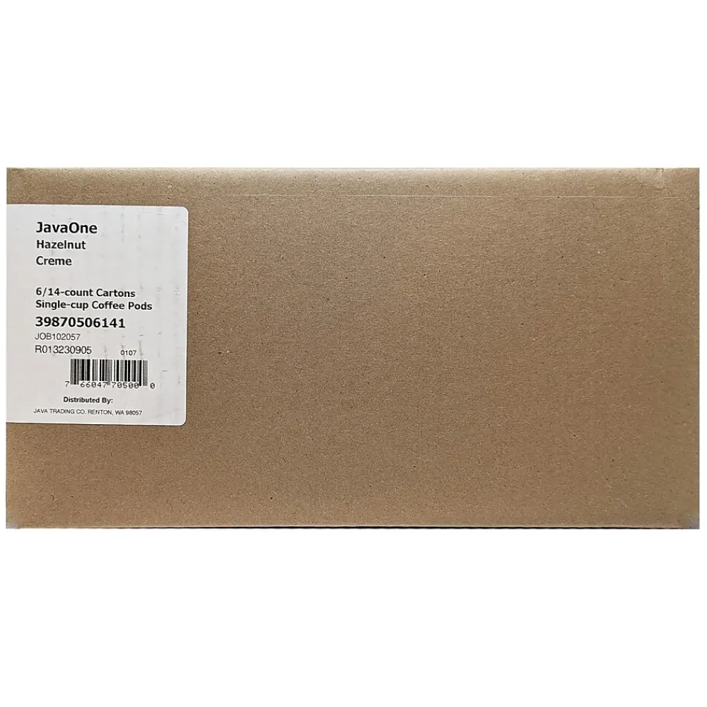 JavaOne Hazelnut Crème Coffee Freshpack, Light Roast, 84/Carton (JTC70506CT)