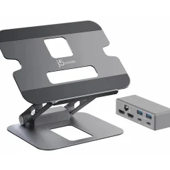11.4" x 8.9" Aluminum Multi-Angle Dual-HDMI Docking Stand, Space Gray/Silver (JTS427)<j5create Outlet