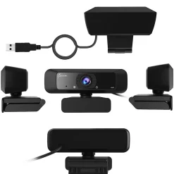 Hot j5create Create 2 USB 360° Rotation & 1080P HD Webcam, 2 Megapixels, Black (JVCU100)