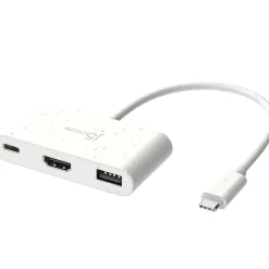 j5create Eco-Friendly 3-Port USB-C Hub, White (JCA379EW)