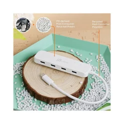j5create Eco-Friendly 4-Port USB Type-C Hub, Pure White (JCH345EW)