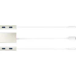 j5create 4-Port USB 3.0 Hub, Silver (JCH343US)