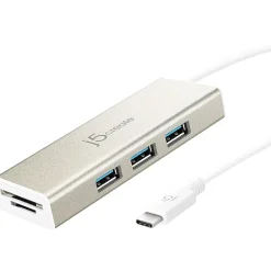 j5create 3-Port USB-C Hub, Silver (JCH347)