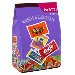 Hershey's JOLLY RANCHER, KIT KAT and REESE'S Assorted Flavored Snack Size, Candy Party Pack, 34.19 oz (HEC93942)