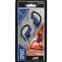 HA-EB75A Stereo Sport Style Ear-clip Headphone, Blue<JVC Outlet