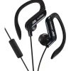 HA-EBR80B Stereo Sport-clip In-Ear Headphone with Mic and Remote, Black<JVC Discount
