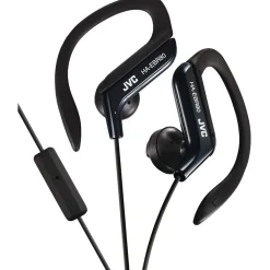 HA-EBR80B Stereo Sport-clip In-Ear Headphone with Mic and Remote, Black<JVC Discount