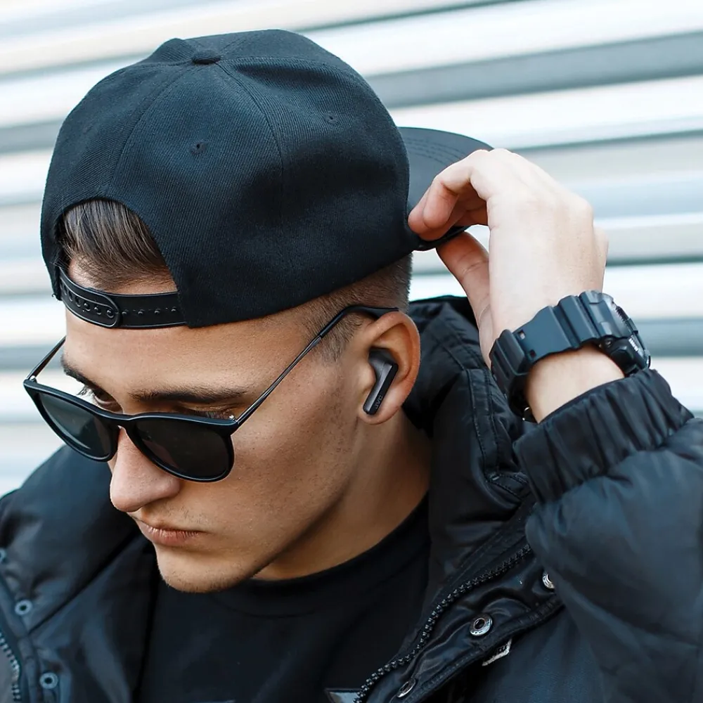 RIPTIDZ True Wireless Earbuds with Charging Case, Bluetooth, Black (HAA9TB)<JVC Clearance