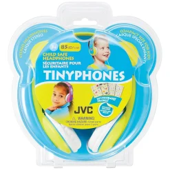 Tinyphones Kids' Over-Ear Child-Safe Headphones, Blue/Yellow (HAKD7Y)<JVC New