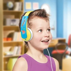 Tinyphones Kids' Over-Ear Child-Safe Headphones, Blue/Yellow (HAKD7Y)<JVC New