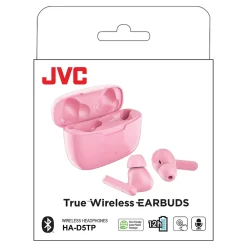 Ultra-Compact True Wireless Earbuds with Charging Case, Bluetooth, Pink (HAD5TP)<JVC Sale