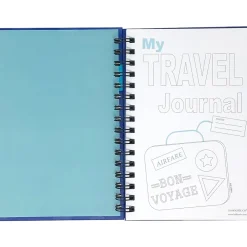 Journals|Kahootie Co. Travel Journal For Kids Hardcover Journal, 5.5" x 8.5", Wide Ruled, Royal Blue, 60 Pages (TRAVB-H)