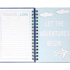 Journals|Kahootie Co. Travel Journal For Kids Hardcover Journal, 5.5" x 8.5", Wide Ruled, Royal Blue, 60 Pages (TRAVB-H)
