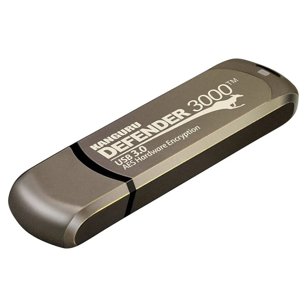 Discount Kanguru Defender 3000 64GB USB 3.2 Flash Drive, Brown (KDF3000-64G)