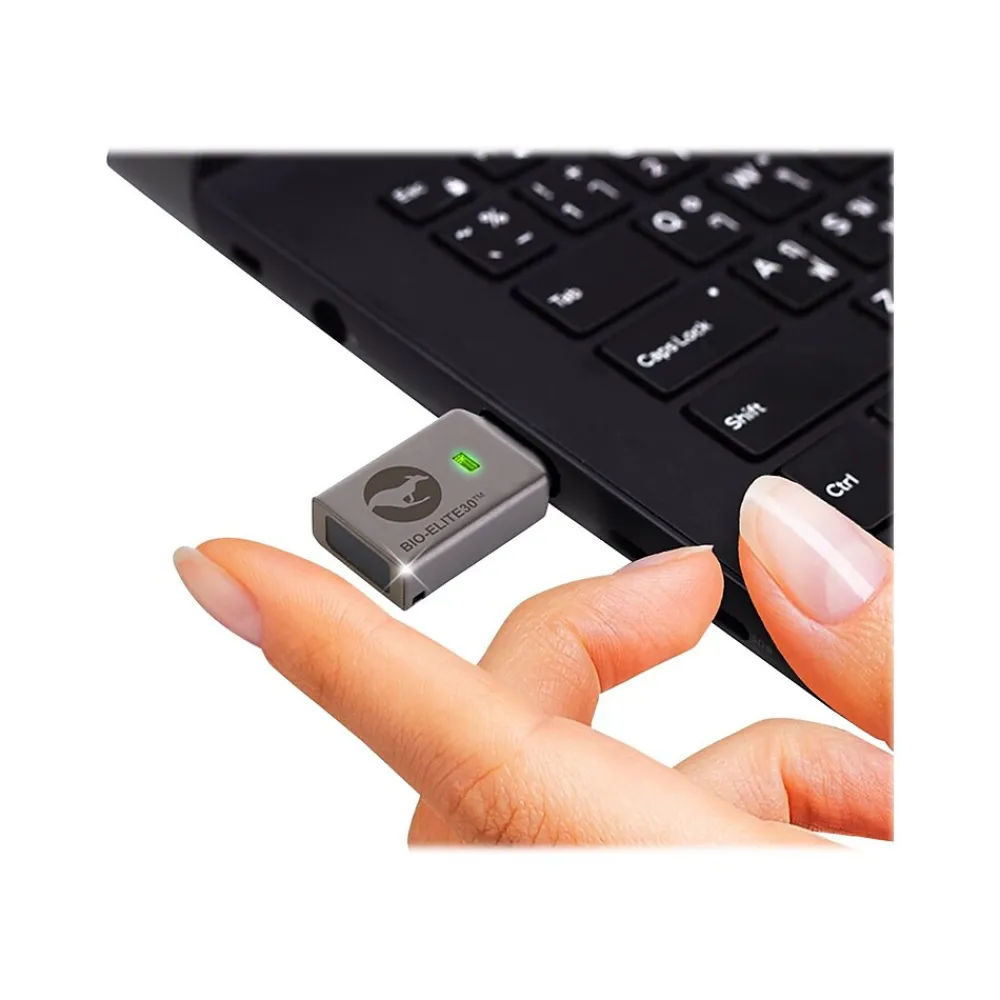 Hot Kanguru Defender Bio-Elite30 16GB USB 3.2 Flash Drive, Gray (KDBE30-16G)