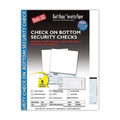 Security & Carbon*Kan't Kopy ® Blank/USA® 8 1/2" x 11" 60 lbs. Security Check on Bottom Paper, Void Blue, 250/Pack