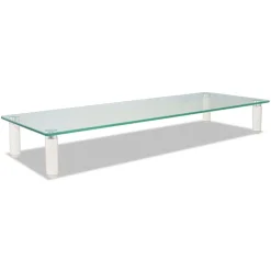 Sale Kantek Glass Monitor Riser, 22 x 8 1/4 x 3 1/4, Clear (KTKMS370)