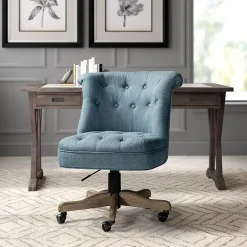 Office Chairs*Karat Home Armless Fabric Swivel Task Chair, Blue (HOFMSY0096-BLUE)