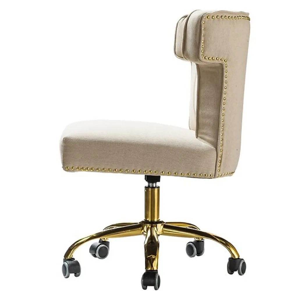 Office Chairs*Karat Home Armless Polyester Swivel Task Chair, Tan (OFM0001-TAN)