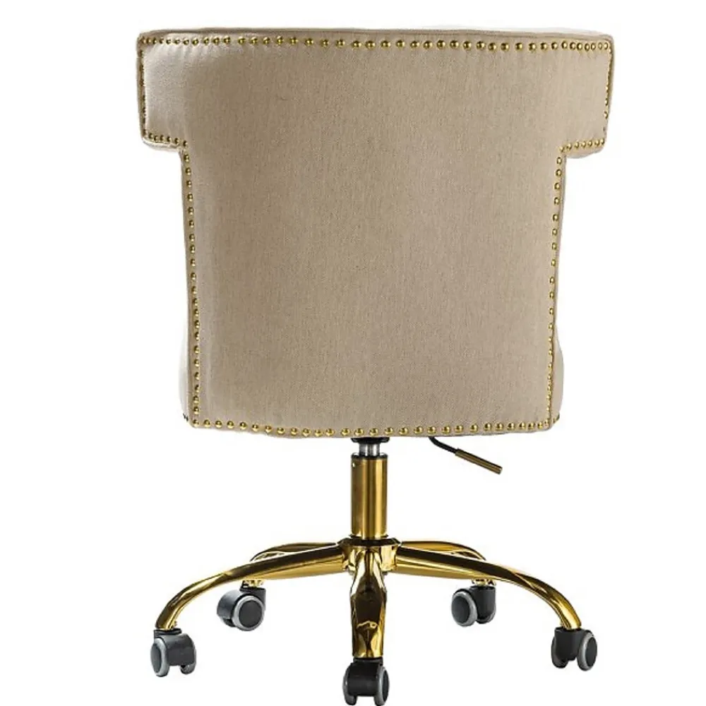 Office Chairs*Karat Home Armless Polyester Swivel Task Chair, Tan (OFM0001-TAN)