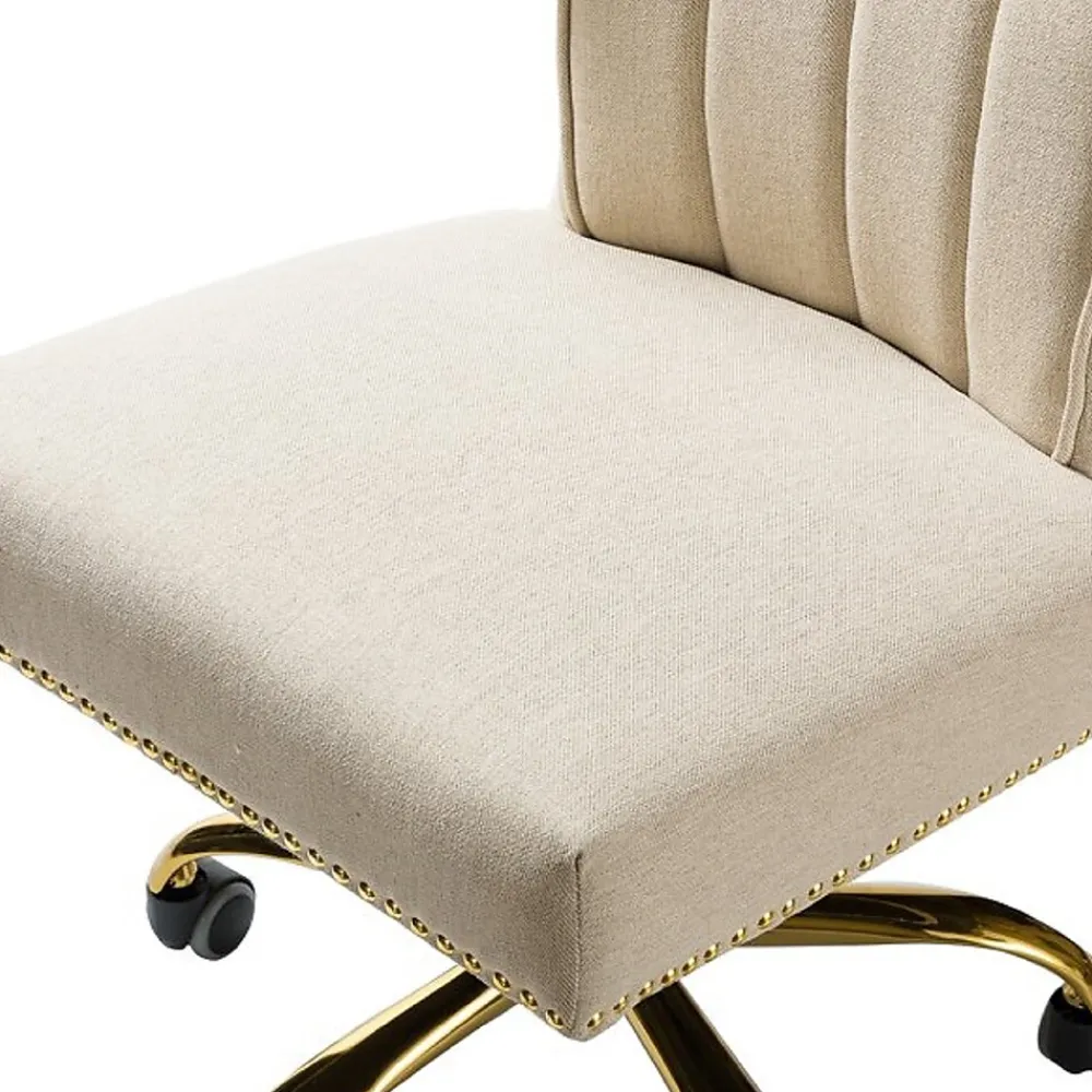 Office Chairs*Karat Home Armless Polyester Swivel Task Chair, Tan (OFM0001-TAN)