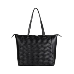 Tanya Black Vegan Leather Tote Bag, Medium (21804BLACK)<Karla Hanson Sale