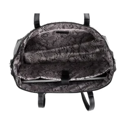 Tanya Black Vegan Leather Tote Bag, Medium (21804BLACK)<Karla Hanson Sale