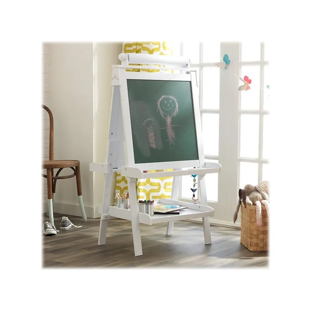 Dry Erase*KidKraft Deluxe Dry/Wet Erase Easel, 48", White Wood (62040)