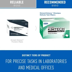 SCIENCE KIMWIPES Delicate Task Durable Fibers Cleaning Wipers, 8.4